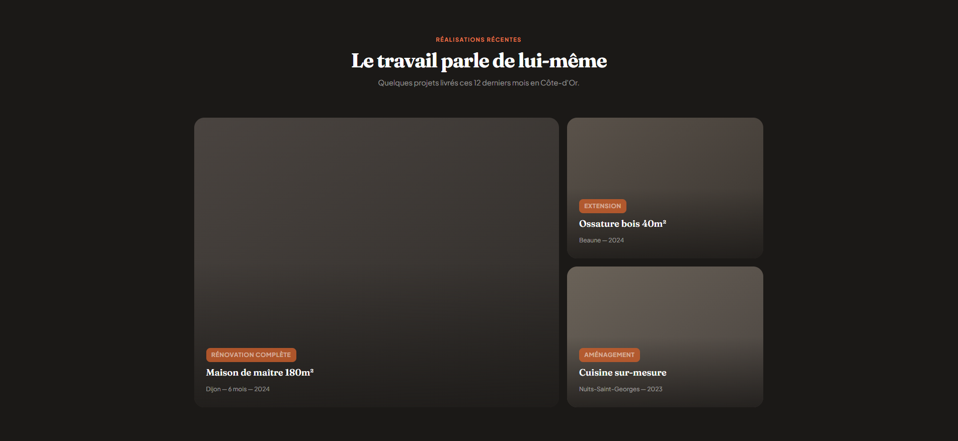 Galerie du site artisan