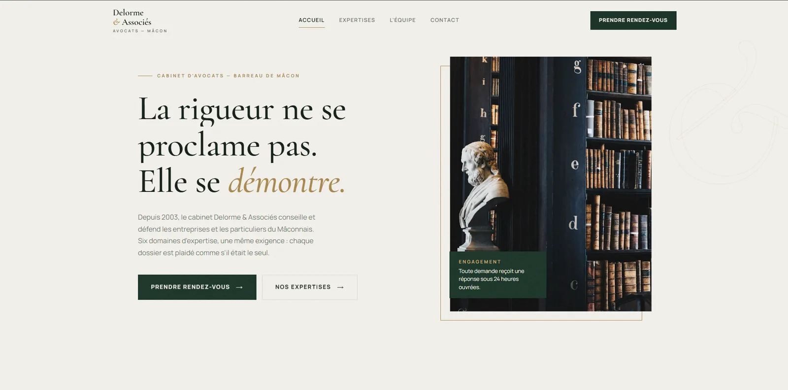 Aperçu du site du cabinet Delorme & Associés