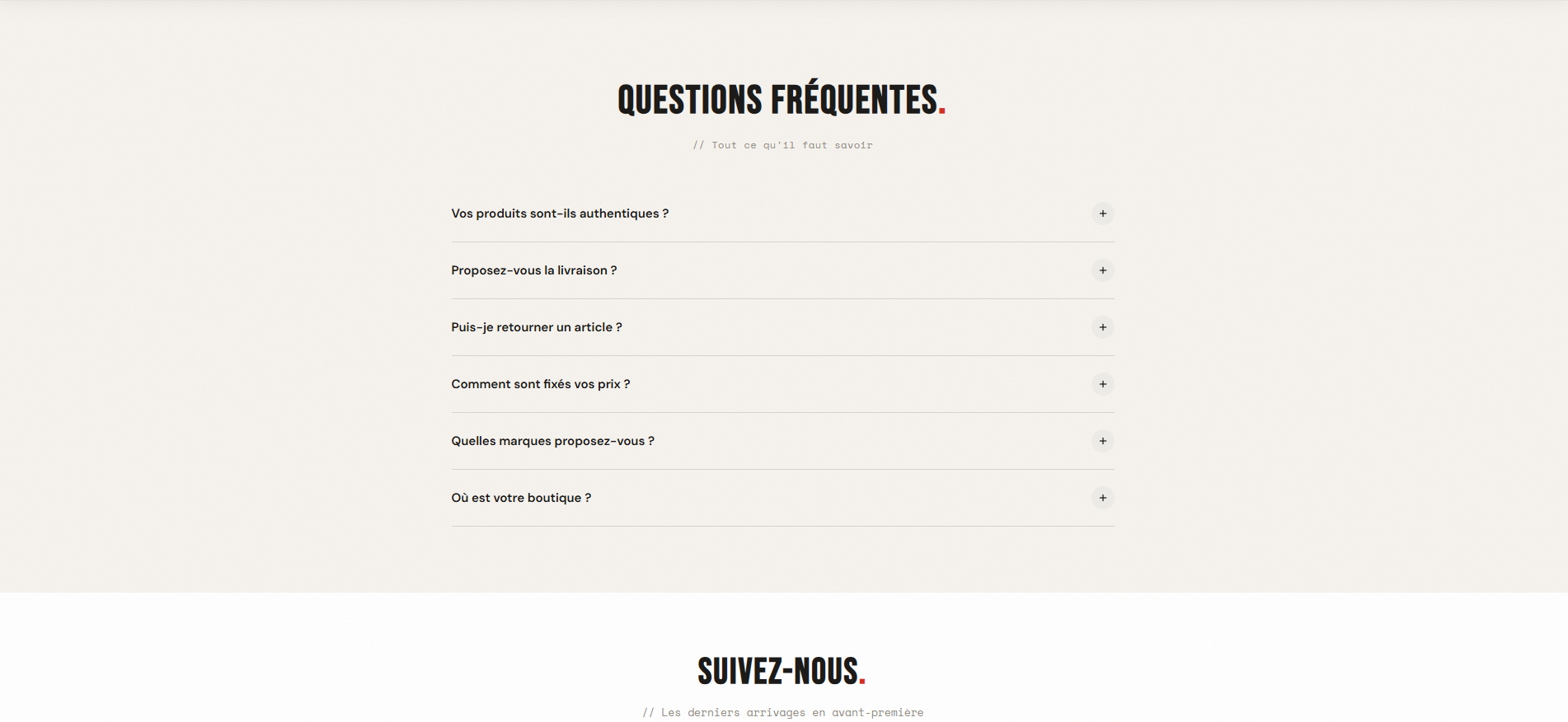 Footer commerçant