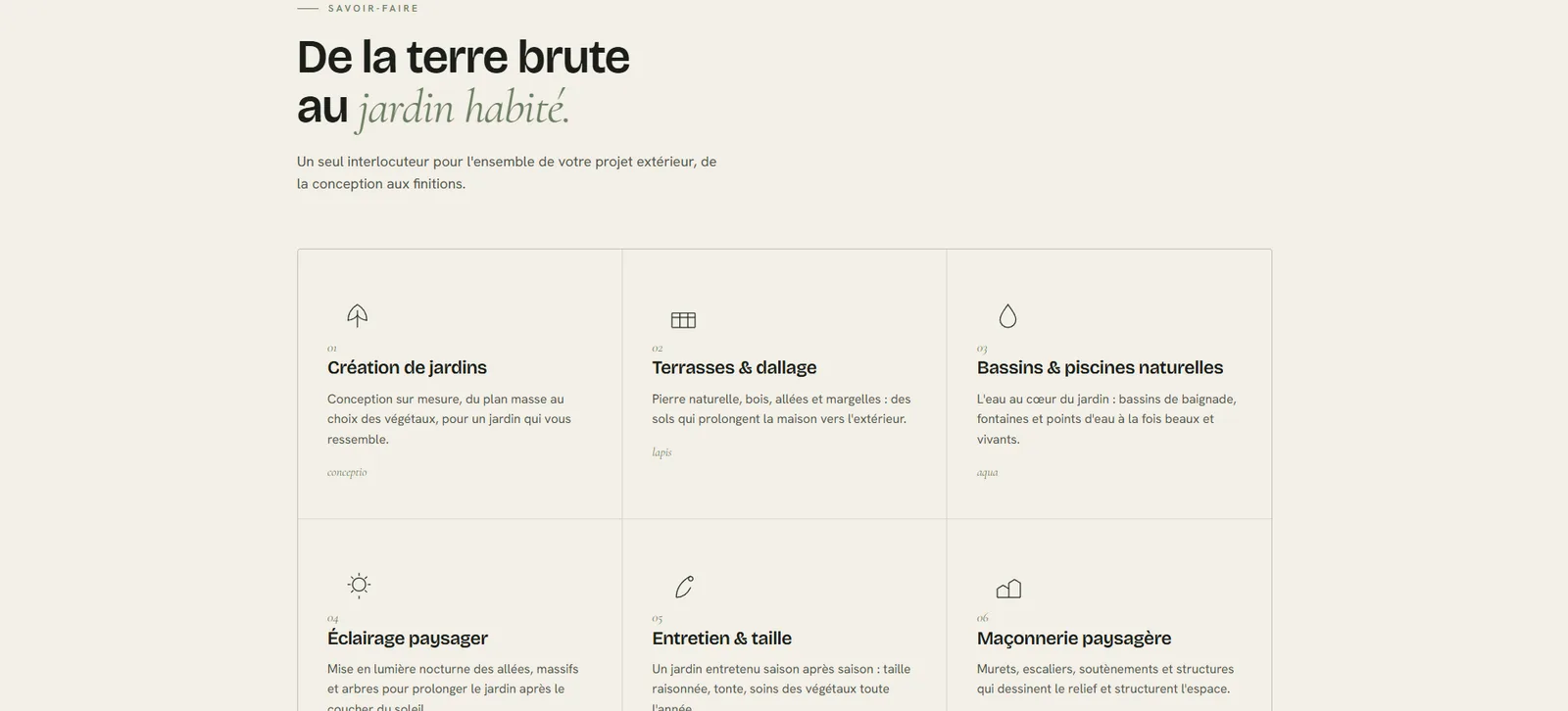 Présentation des prestations de l'artisan