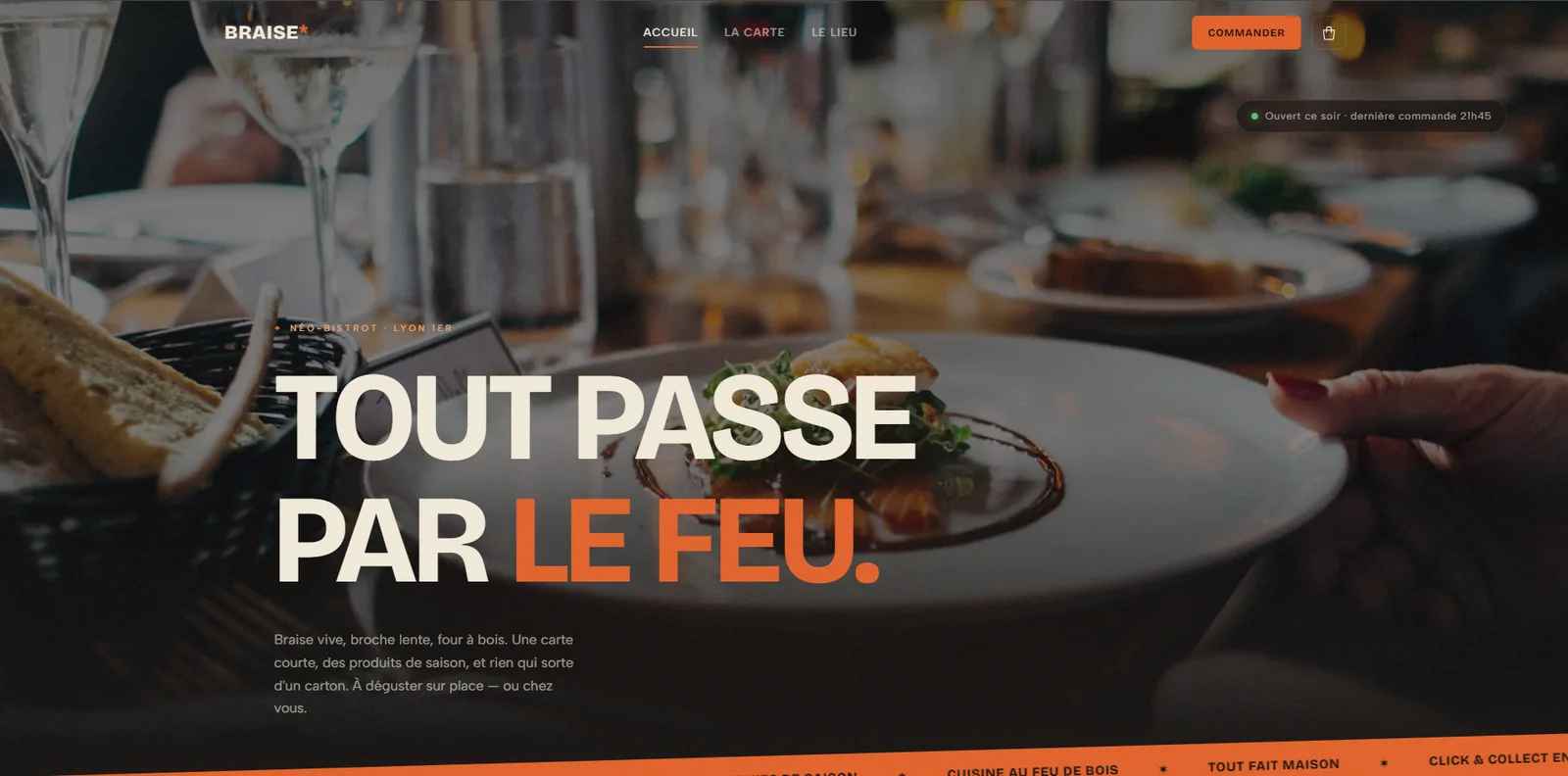 Aperçu du projet restaurant Braise